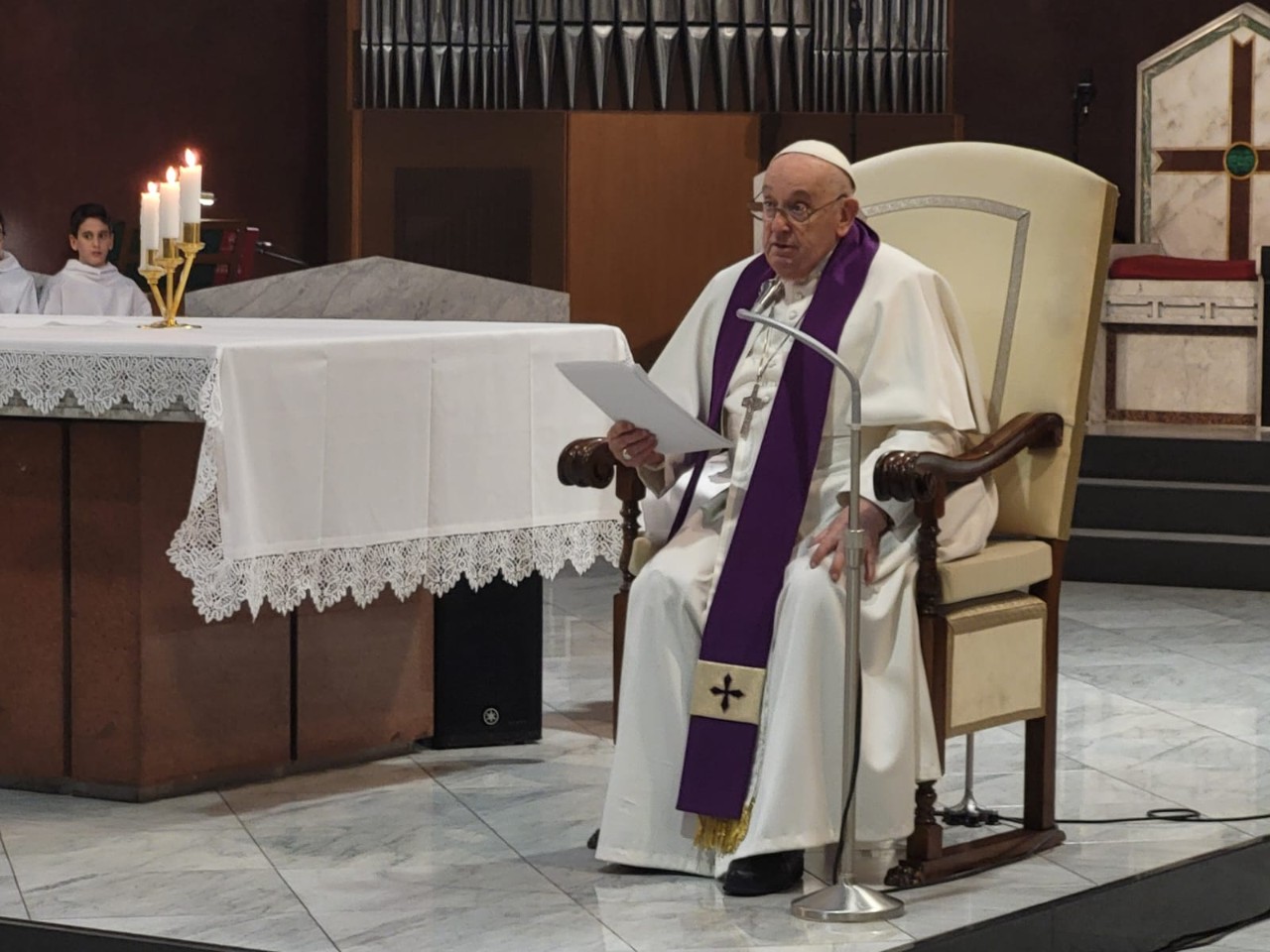 Photo caption: Pope Francis at the 24 Hours for the Lord liturgy